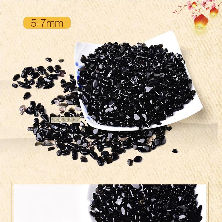 Black Obsidian Crushed Stone Ornament for Fish Tank Purification and Landscaping
