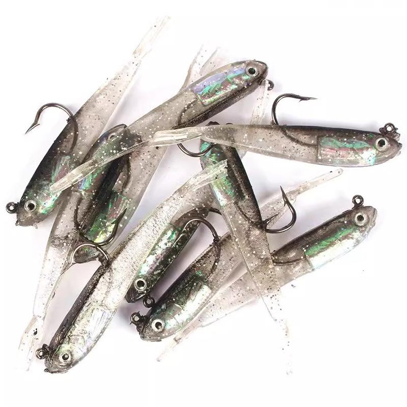 10-piece Set of Soft Bait, 7.5cm Artificial Bait, Cool Fishing Hook, Swinging Device, Artificial Fishing Gear Fishing Lure Set