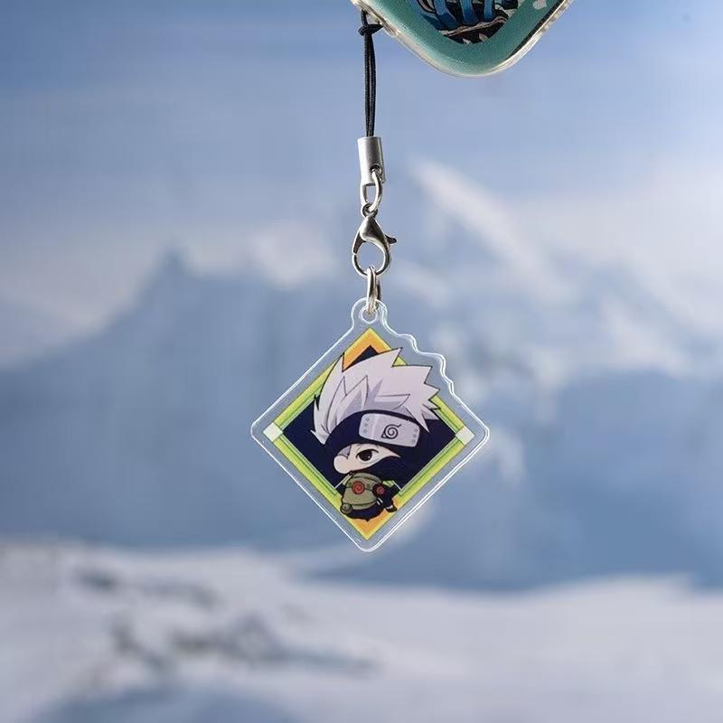Anime Naruto Acrylic Keychain Accessaries Uzumaki Naruto Cartoon Keyring