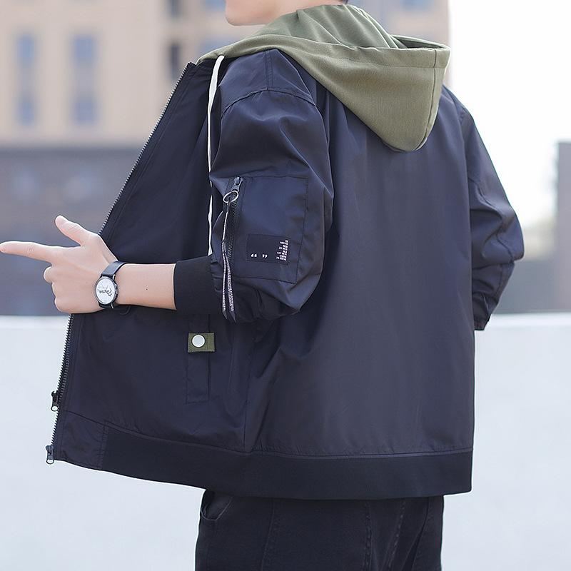 Autumn and winter new jackets, men's fake two-piece casual jackets, trendy versatile casual tops