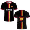 2026 Nueva Bandera de España Estampado Camiseta Deportiva Verano Deportes al Aire Libre Transpirable Camiseta Unisex Fútbol Entrenamiento Cuello Redondo Top
