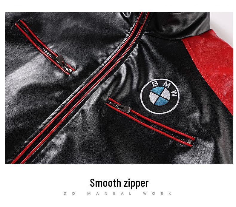 Unisex Waterproof PU Leather Racing Jacket: Embroidered American Motorcycle & F1 Suit for Autumn/Winter Riding