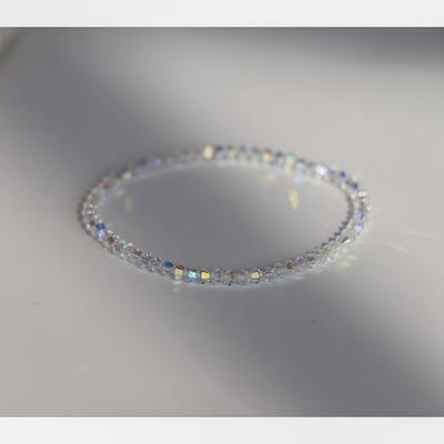 Ultra-Thin Austrian Crystal Bracelet Women Handmade Minimalist Stackable Jewelry Elegant Daily Wear Accessory