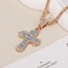 Hip Hop Zircon Cross Necklace: Versatile Titanium Steel Pendant Choker