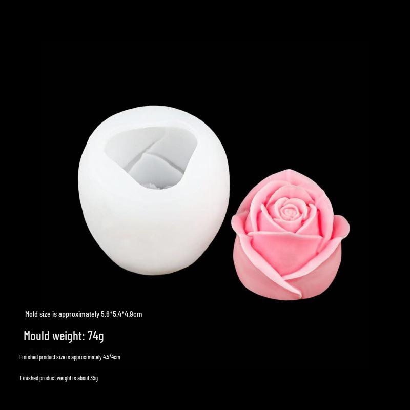 Tulip Rose Aroma Candle & Plaster Mold for DIY Flowers and Cake Decoration