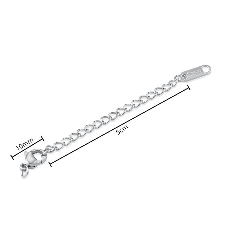 Stainless Steel Extended Chain Water Drop Tail Chain Love Tail Chain Vacuum Furnace Electroplating Necklace Bracelet Diy Jewelry