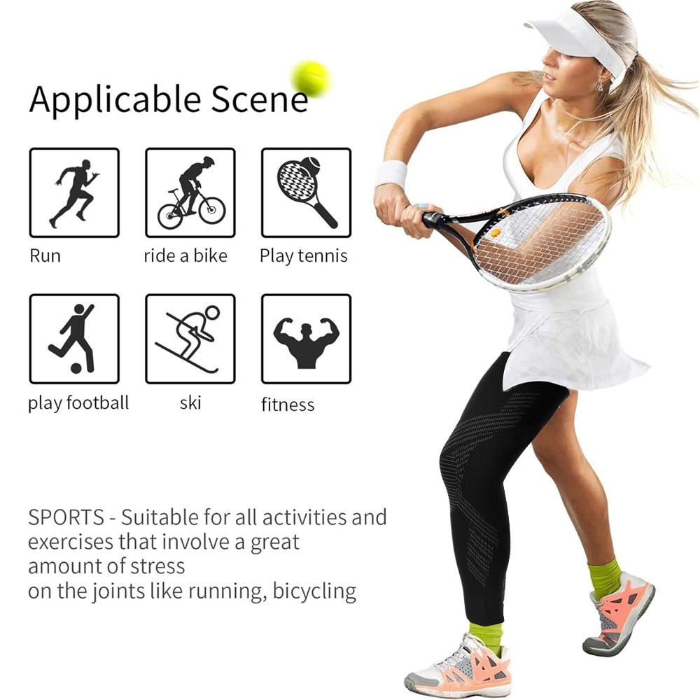 Durable And Safe 1Pcs Copper Compression Leg Sleeve - Long Knee Leg Sleeve For Knee Pain Relief Swelling Arthritis Poor Circulation Runner S