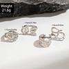 Fashionable irregular geometric openwork ring set design sense peach heart butterfly opening ring for women