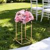 Wedding Flower Stand, 10PCS 40cm Column Flower Stand, Floral Stands with Acrylic Laminate, Gold Rectangular Floral Display Rack for Wedding, Party,