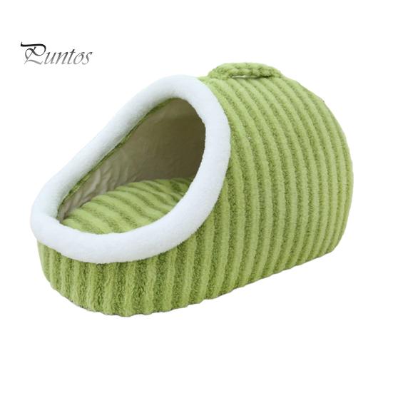 

Уютная лежанка для домашних животных, мягкая теплая тапочка для собак, моющаяся плюшевая кровать-пещера для домашних животных с чехлом для домашних собак и кошек L зелёный