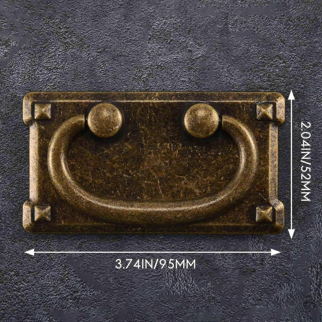 4pcs Vintage Antique Bronze Drawer Ring Pull Handles, Cabinet Door Furniture Handle Decoration