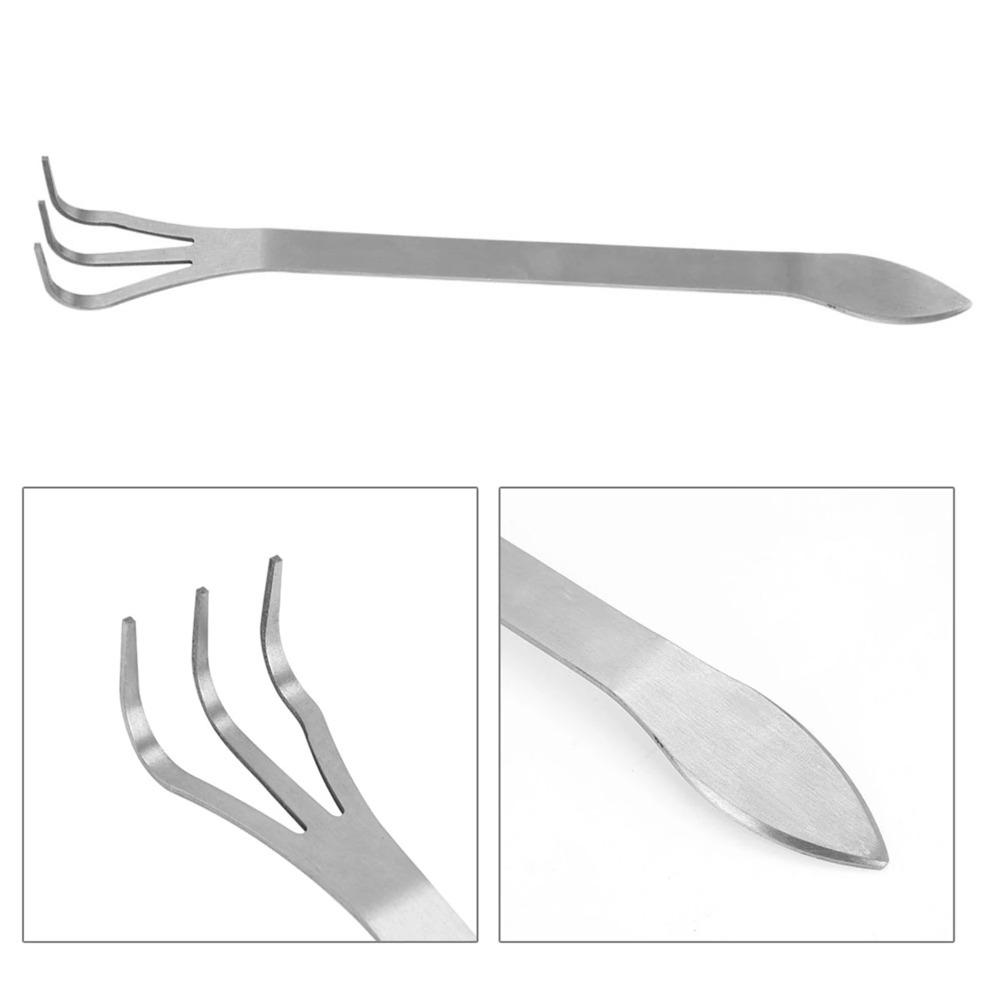 Stainless Steel Root Rake 3-Prong Loosen Soil Bonsai Tree Tools with Ergonomic Handle