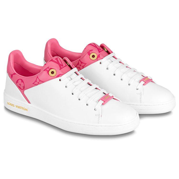 LOUIS VUITTON Front Row Sneakers 'White With Pink Monogram' Women's 1AB1VK