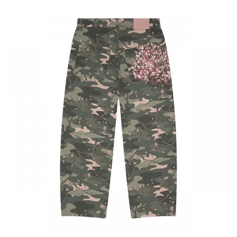 Y2K Streetwear Camo Denim Jeans With