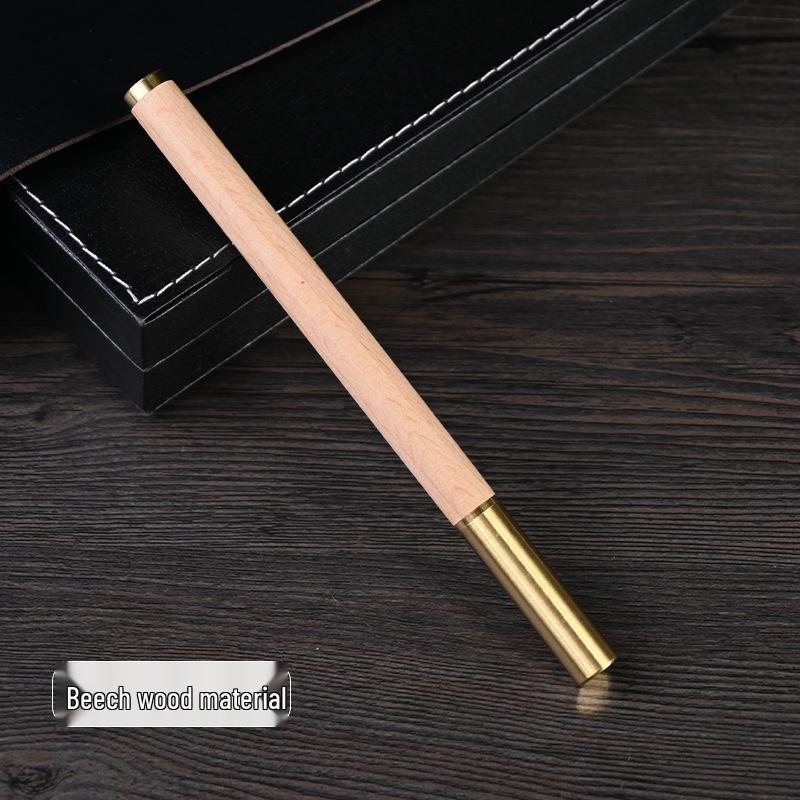 Elegant Brass & Rosewood Fountain Pen with Engravable Logo – Ideal Business or Conference Gift