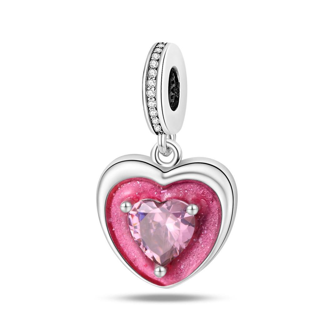 S925 Silver Pink Aesthetic DIY Bracelet Kit With 925 Silver Charms Beads And Pendants For Girls