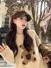Damen Retro Teddybär Strickpullover – Lässiger Stil Rundhalsausschnitt, Lange Ärmel, Winterbekleidung