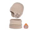 2pcs Coldproof Children Knitted Beanie Solid Color Pullover Hat Fashion Scarf Hat Set  Winter