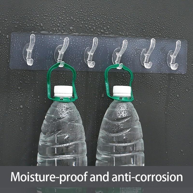 Strong Adhesive Row Hooks Rustproof Waterproof Clothing Towels Coats Keys Bags Hats Bath Ball Hanging Wall Hooks for Bathroom Kitchen Shower Door