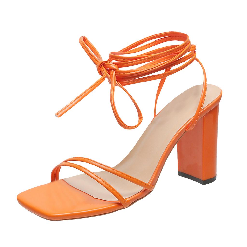 Dress Sandals For Women Low Heel Comfortable Ladies Fashion Summer Solid Color Leather Ankle Sandalias De Mujer Verano 2026