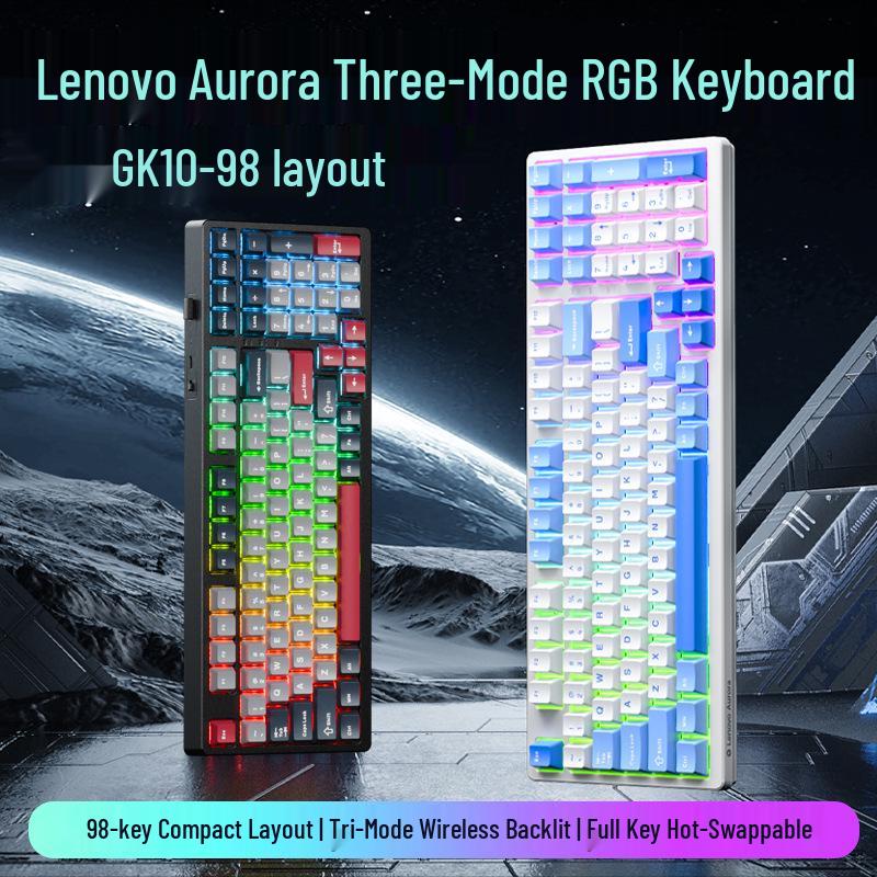 Aurora GK10 Two-Tone 98-Key Mechanical Hot-Swappable Backlit Esports Keyboard (Three-Mode, Wired/Wireless, Rechargeable)