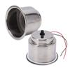 2PCS Luminous Cup Holder Insert 8 LEDs 304 Stainless Steel with Draining Hole for Marine Boat CarRed LED