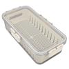 Refrigerator Fresh Food Storage Containers PET Multifunctional with Drainer Fridge Airtight Crisper for Kitchen Dining