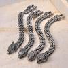 Personalized Chickbeak Handpiece Punk Retro Wolf Head Snakehead Front and Back Chain Titanium Steel Men's Bracelet