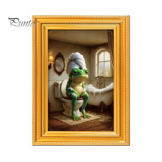 Non-slip Fridge Magnet 1/6Pcs Abstract Frog Refrigerator Vintage Cartoon Green with Frame Home Kitchen Office Decoration Animal Design