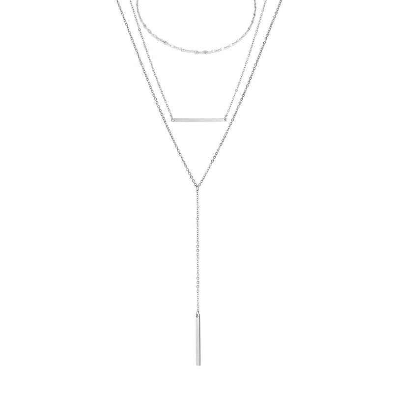 eManco European & American Multi-layer Gold Plated Stainless Steel Necklace - Fashionable Titanium Steel Jewelry.