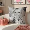 Pop Superstar BBritney Spears Cushion Cover Pillowcase Short Plush Invisible Zipper Room Sofa Cushion Cover