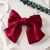 Elegant Double Bow Hair Clip Silk Like Hair Pin Retro Headbands with Clips Female Ponytail Clips Fashion Hair Accessories Girls