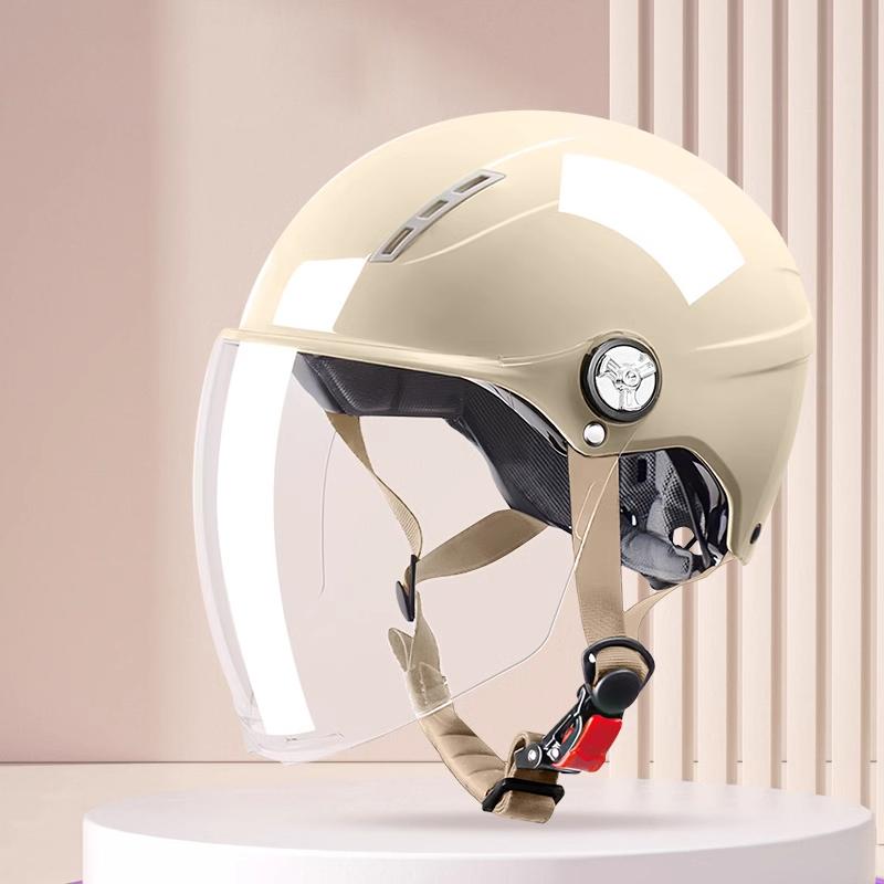 Motorcycle Helmet for Woman Men Electric Bike Half Helmet in Summer with long visor