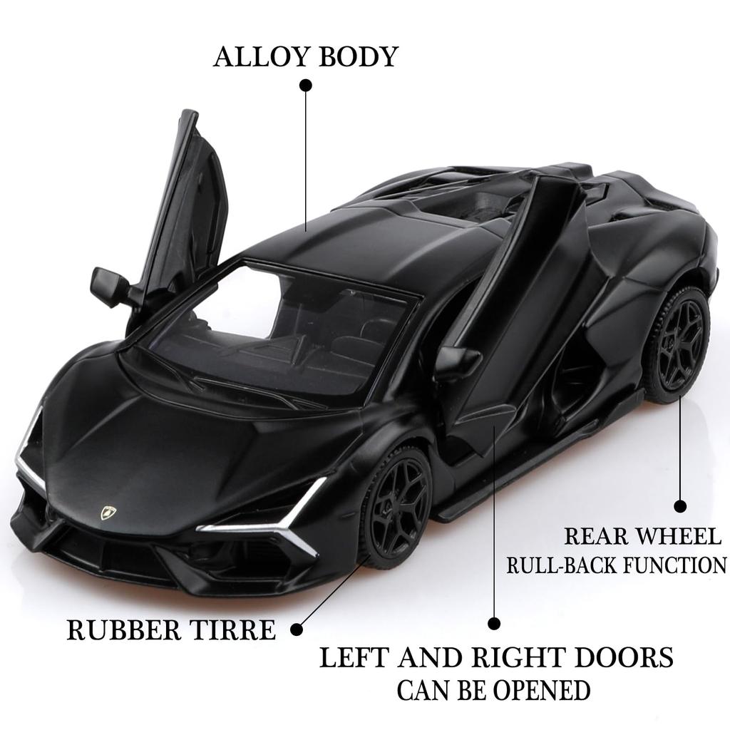TOKAXI 1/36 Scale Lamborghini Revuelto Diecast Car Model with Pull-Back, Lamborghini Revuelto Toy Car for Boys and Girls