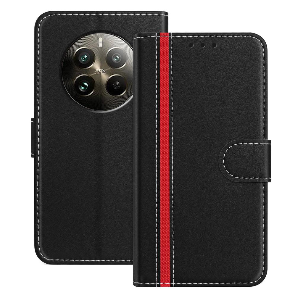For Realme 12 Pro 5G Phone Cases Wallet Stand Color Splicing Leather Cover with Magnetic Clasp