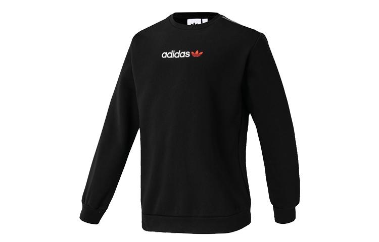 Adidas Originals Linear Crew Sweatshirts Men s Black Crew Neck Moderate Regular FT9281 S