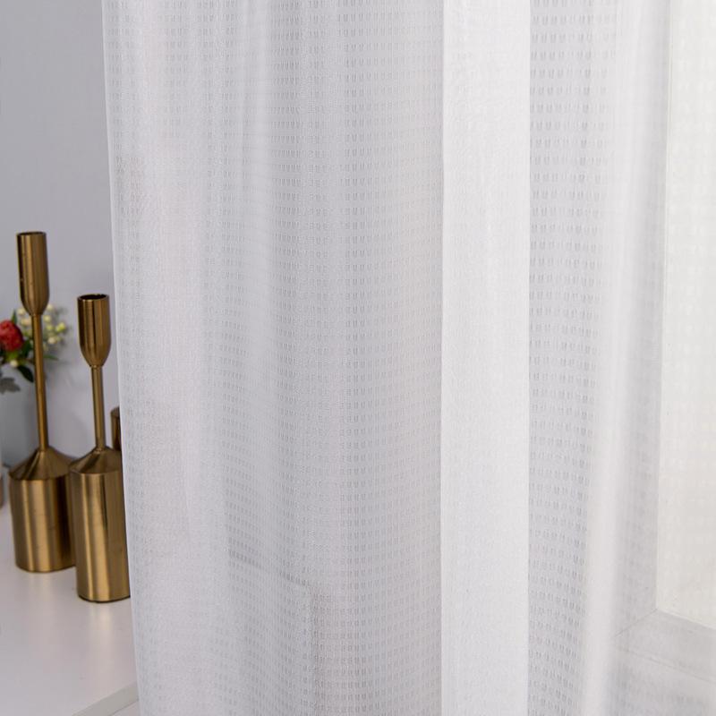 Japanese-Style Small Curtains White Warp Knitted Window Screen S Hook Finished Curtains Finished Curtains