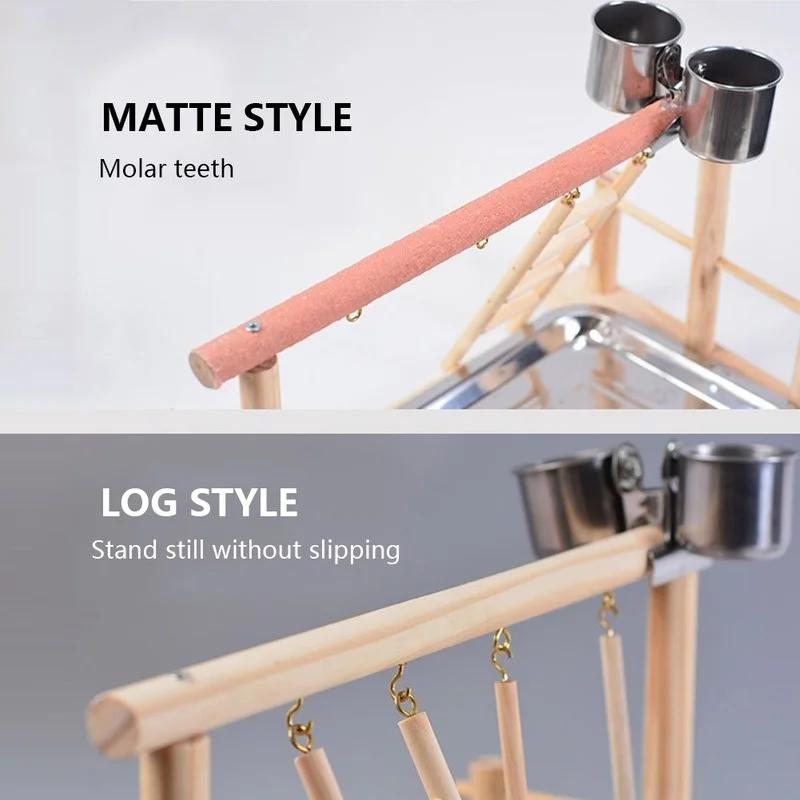 1Pc Pet Bird Toy Activity Center Birdcage Stands with Bird Perch Ladder Hammock Feeder Playground for Cockatiel Parrot