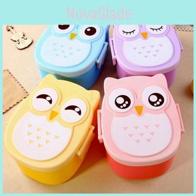 Colorful And Portable Owl Food Container Perfect For Children's Lunch And Snacks