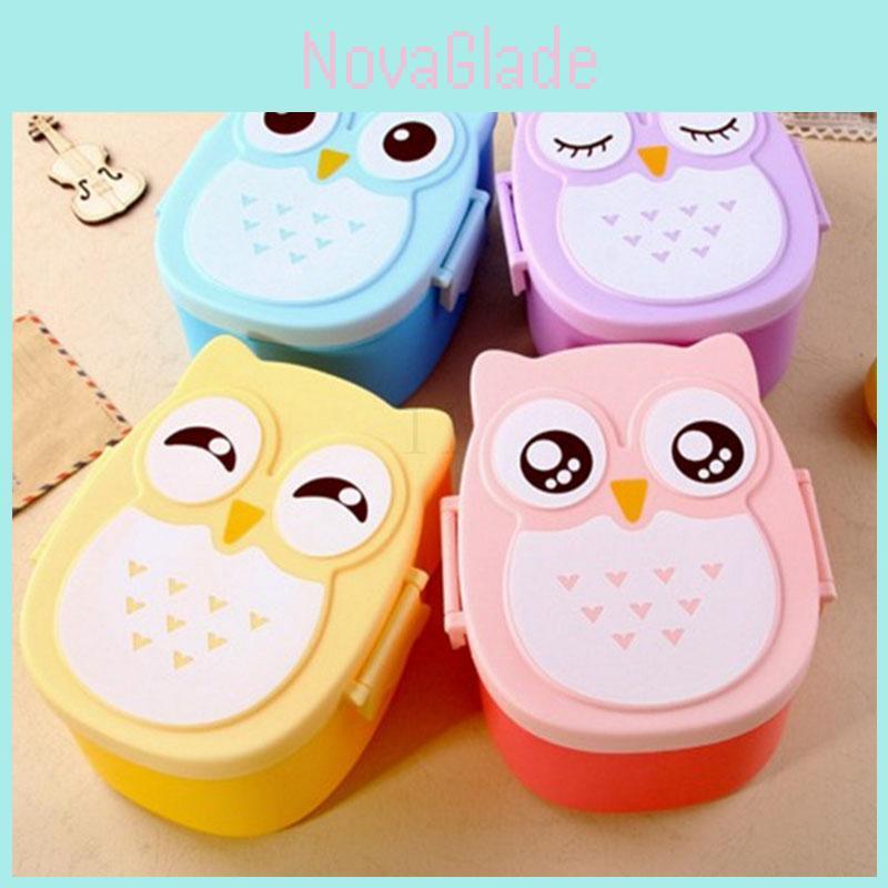 Colorful And Portable Owl Food Container Perfect For Children's Lunch And Snacks