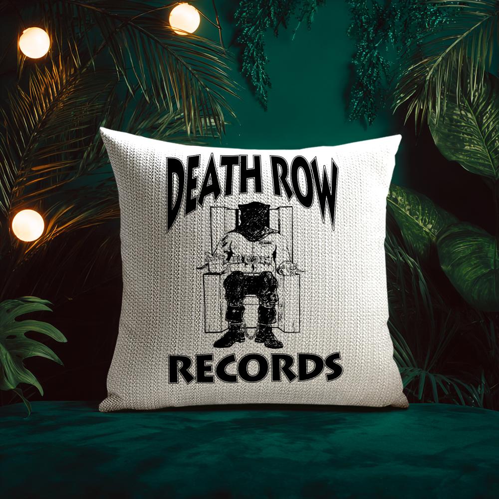 D-Death Row R-Record Label Cushion Cover Natural Linen Pillow Case Double-Sided Print Decorative Sofa Pillowcase Home Decor Gift