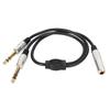 1.6ft 6.35mm 1 To 2 Y Splitter Cable Plug and Play Speaker Y Extension Cable  Microphone Use