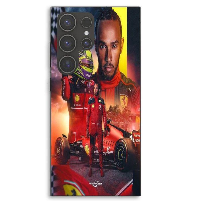 Coque Pour Samsung Galaxy S23 Ultra Lewis Hamilton Scuderia Ferrari F1 officiel Maniacase noir