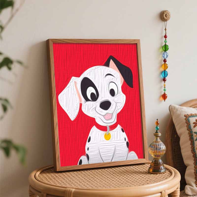 Disney Dalmatian Digital Oil Painting Diy Coloring Handpainted Filling Home Decor Gift, 101 Dalmatians Puppy Canvas Wall Art Painting.