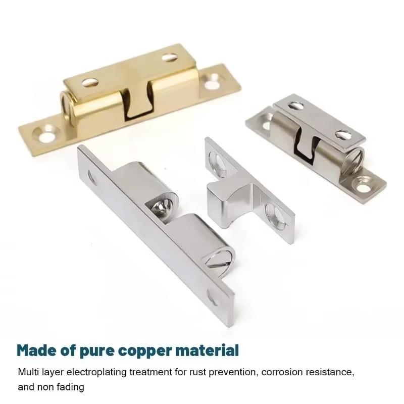 Double Ball Spring Cabinet Lock Adjustable Tension Door Latch Buckle Heavy Duty for Closet Drawer Kitchen Bathroom Furniture