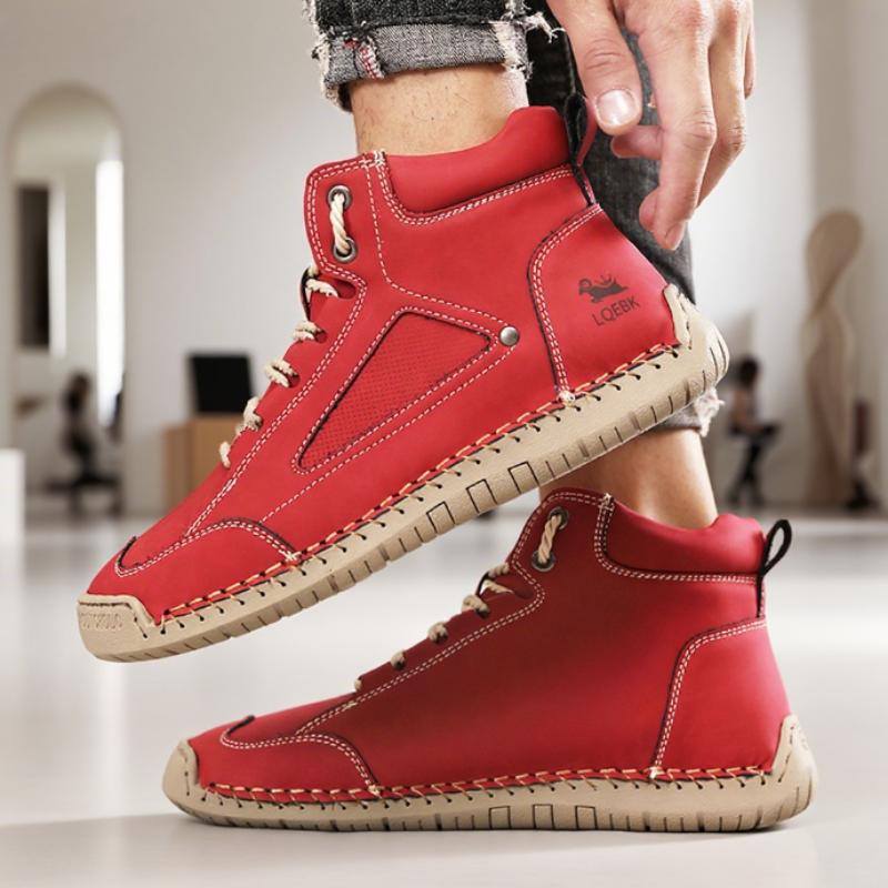 Men's Handmade Leather Casual Shoes Men Designers Comfortable Soft Loafers Outdoor Breathable Fashion Male Shoes Mosinka Shoes