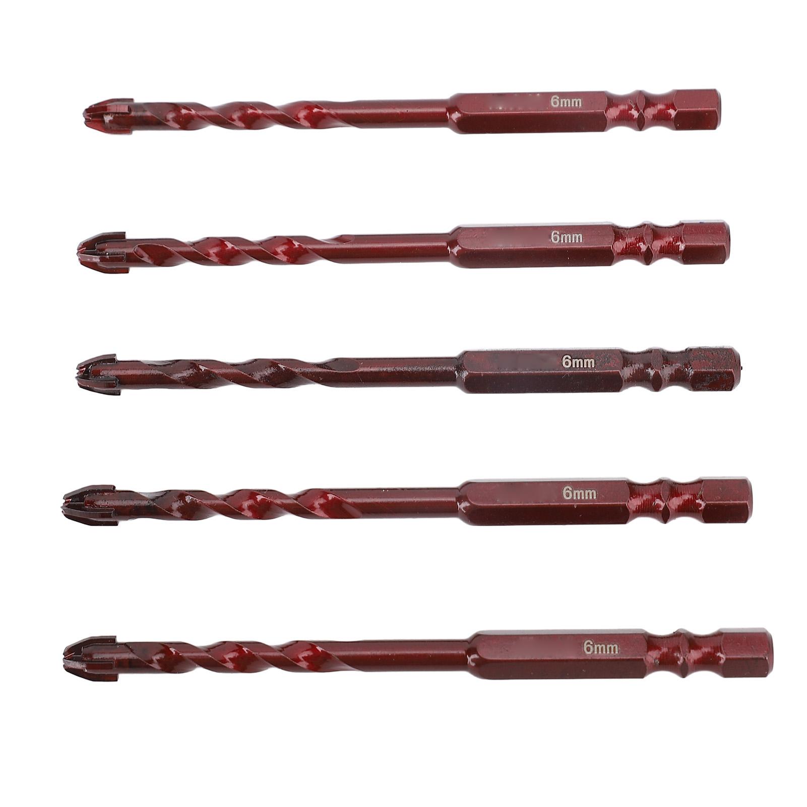 

5 шт. Сверла по камню 14 дюймов Шестигранный хвостовик 6 мм Бетон Кирпич Профессиональный Набор сверл с высоким содержанием кобальта для