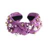Nail Pearl Head Hoop Solid Color Baroque Headband Vintage Rhinestone Pearl Hairband  Adult