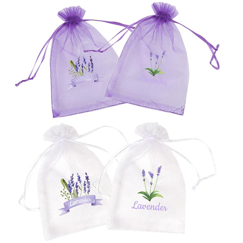 20Pcs Lavender Pattern Drawstring Mesh Bags Dried Flower Herbs Spices Storage Bag Odor-Eliminating Breathable Fragrance Pouches