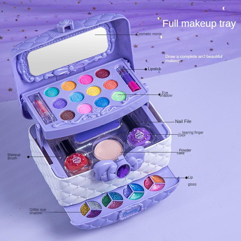 Princess Cosmetic Toy Set Safe Cosmetic Toy For Girl Non-Toxic Beauty Set Washable Fashion Makeup Toy Birthday Gift